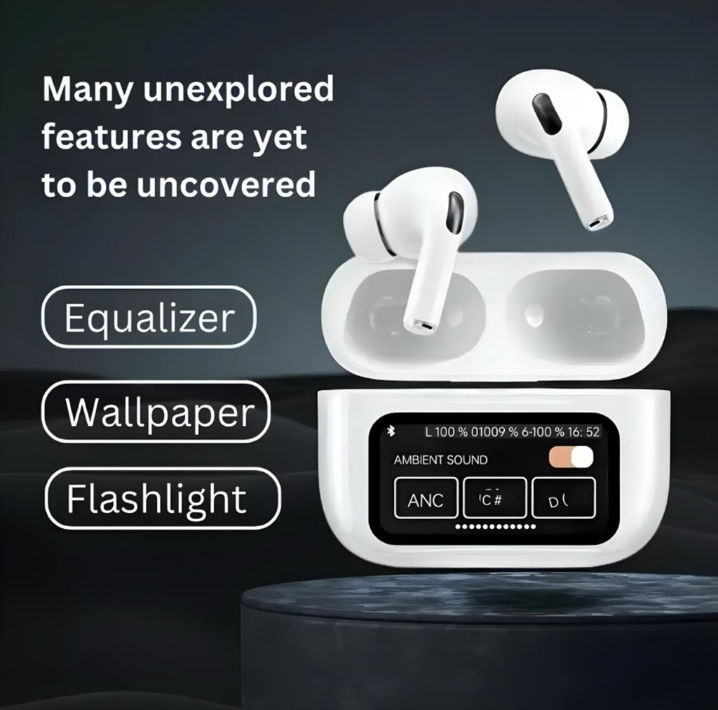 wireless earbuds Bluetooth airpods LCD full colour smart display Touch screen earpods pro